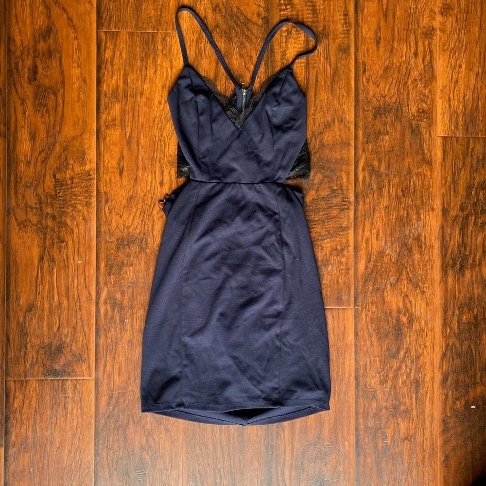 navy blue lace dress